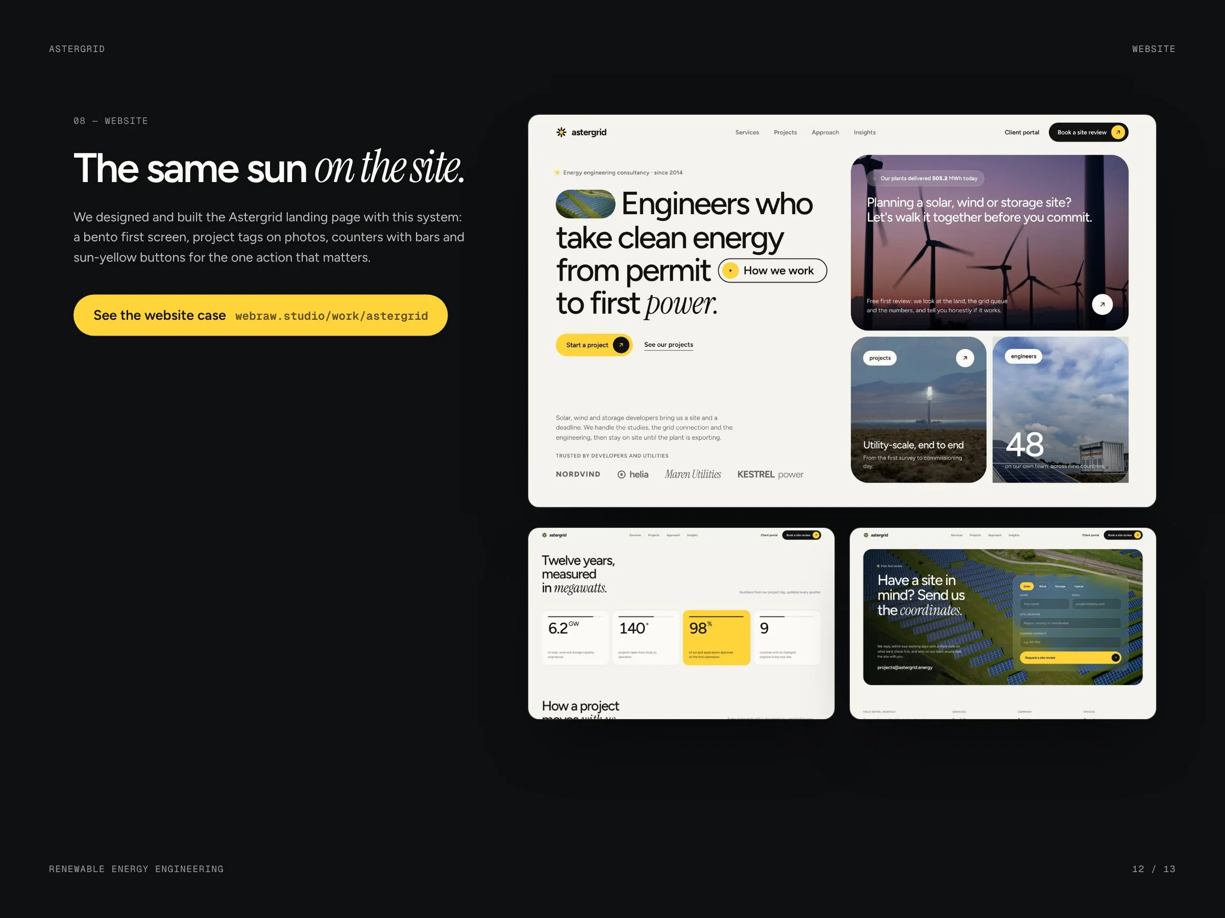 Astergrid: The same system on the website