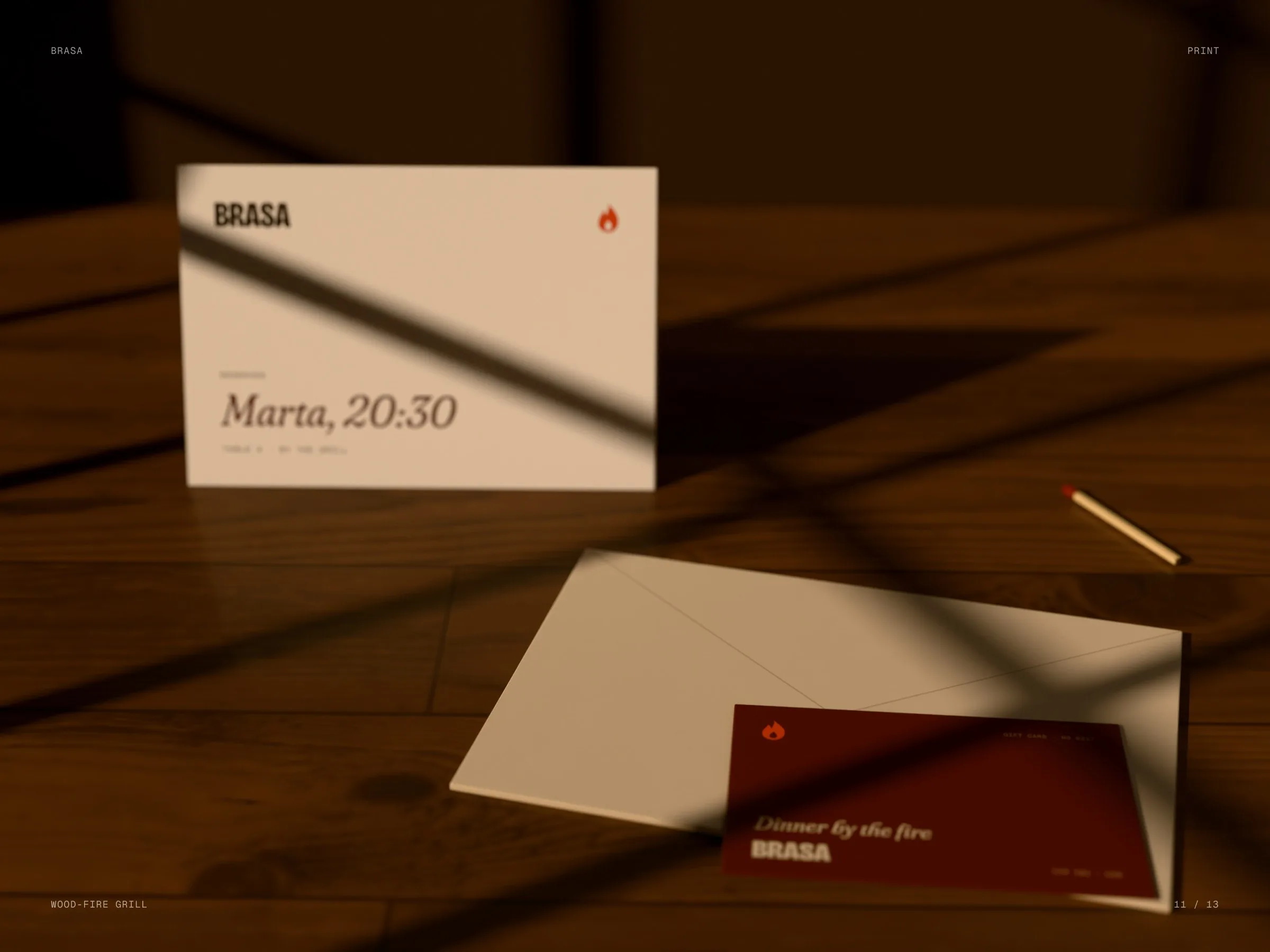 Brasa: Table card and gift card