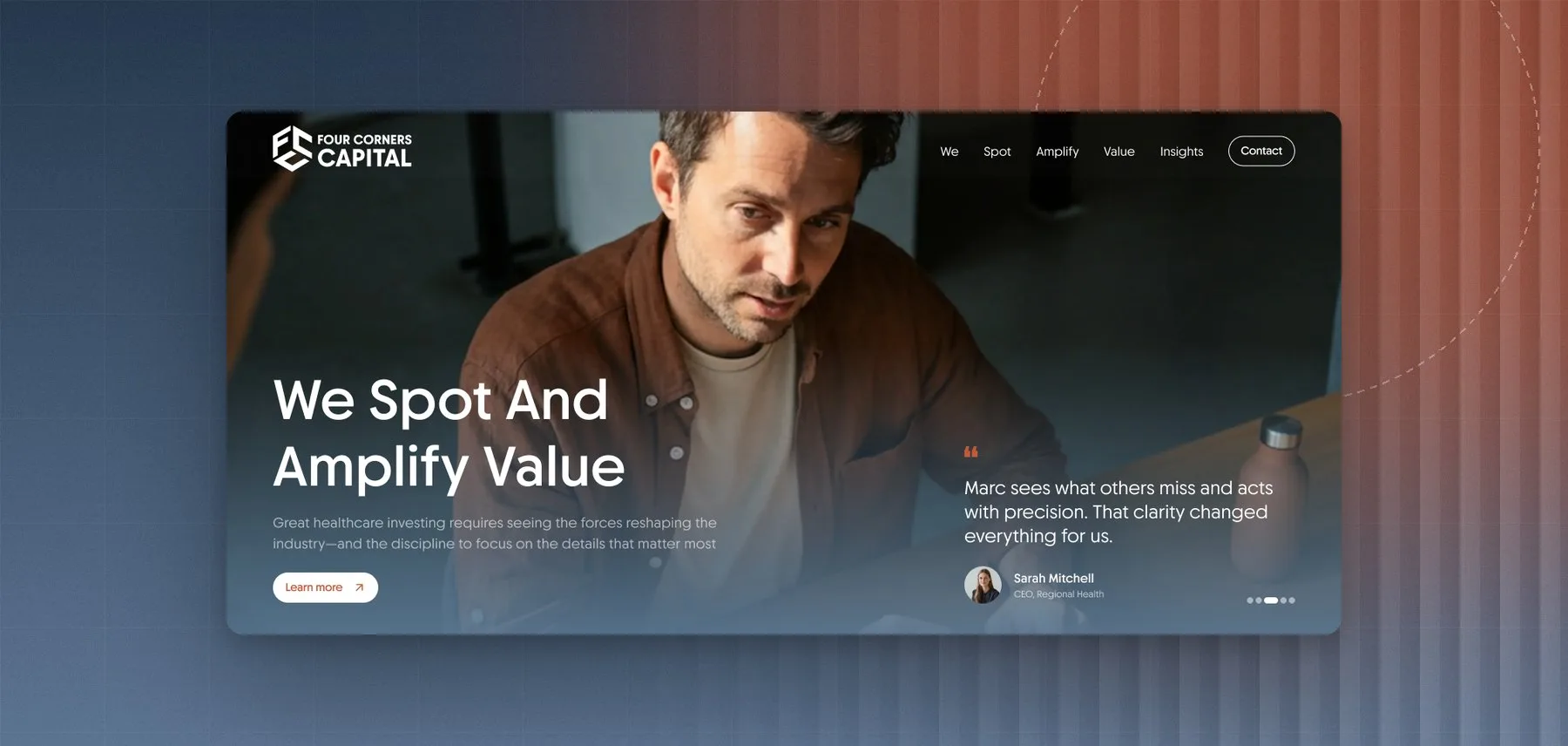 Four Corners Capital — Website for a healthcare-focused investment firm