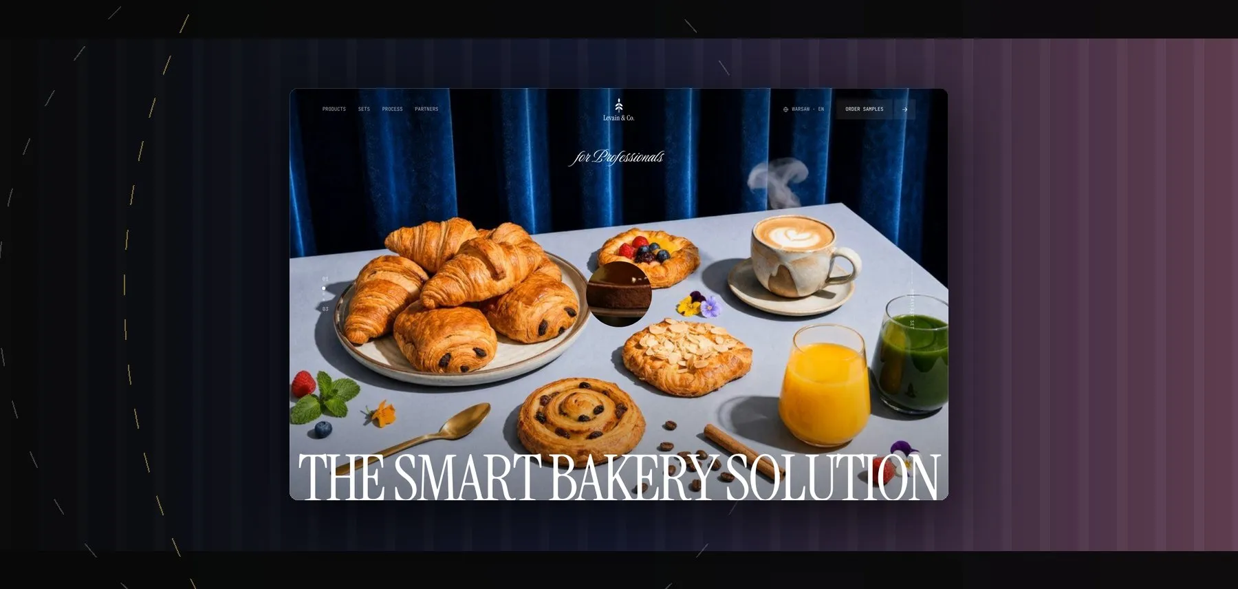 Levain & Co. — A landing page for a bakery supplier that delivers frozen pastry, desserts and pantry goods to hotels, cafés and restaurants.