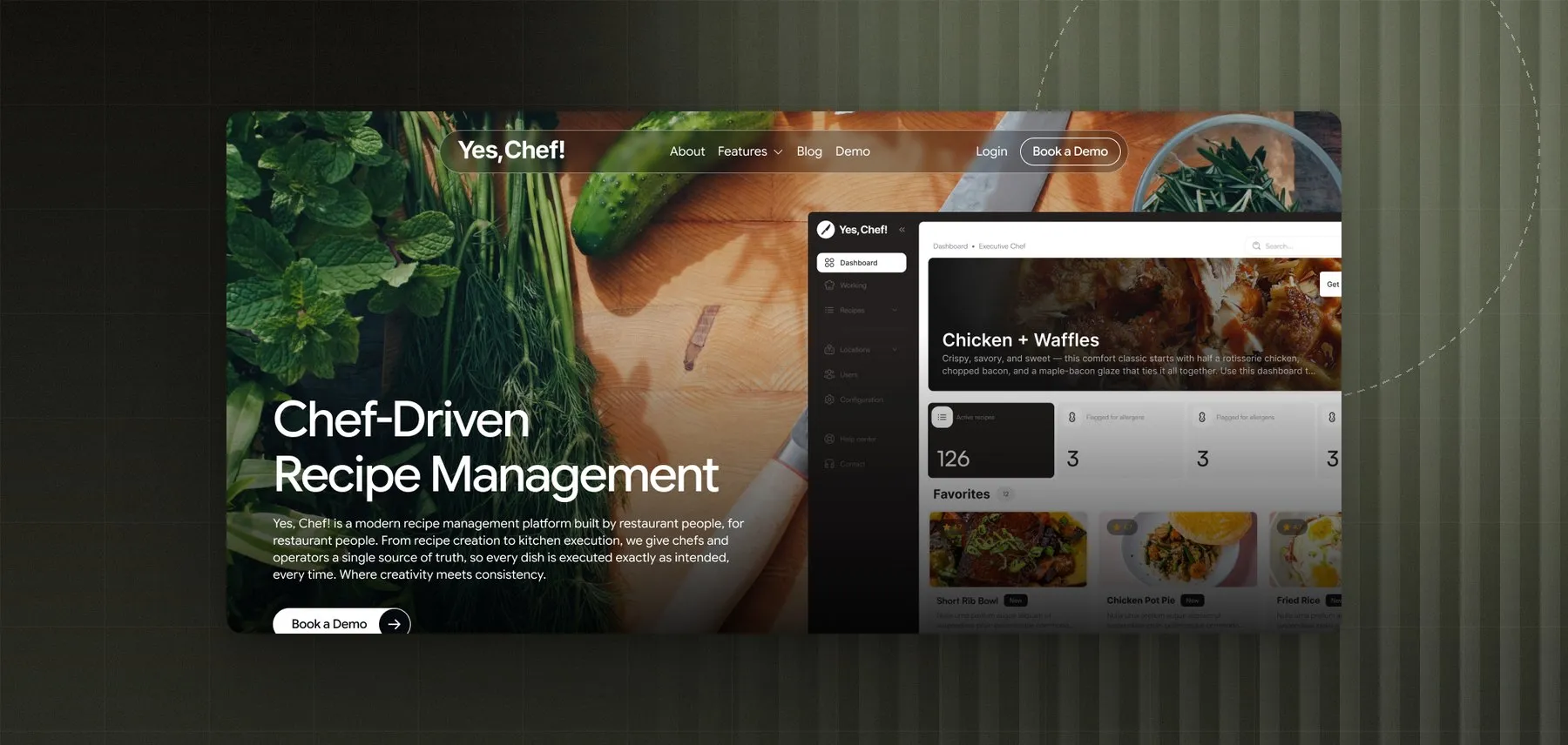 Yes, Chef! — Website for a recipe-management platform for kitchens