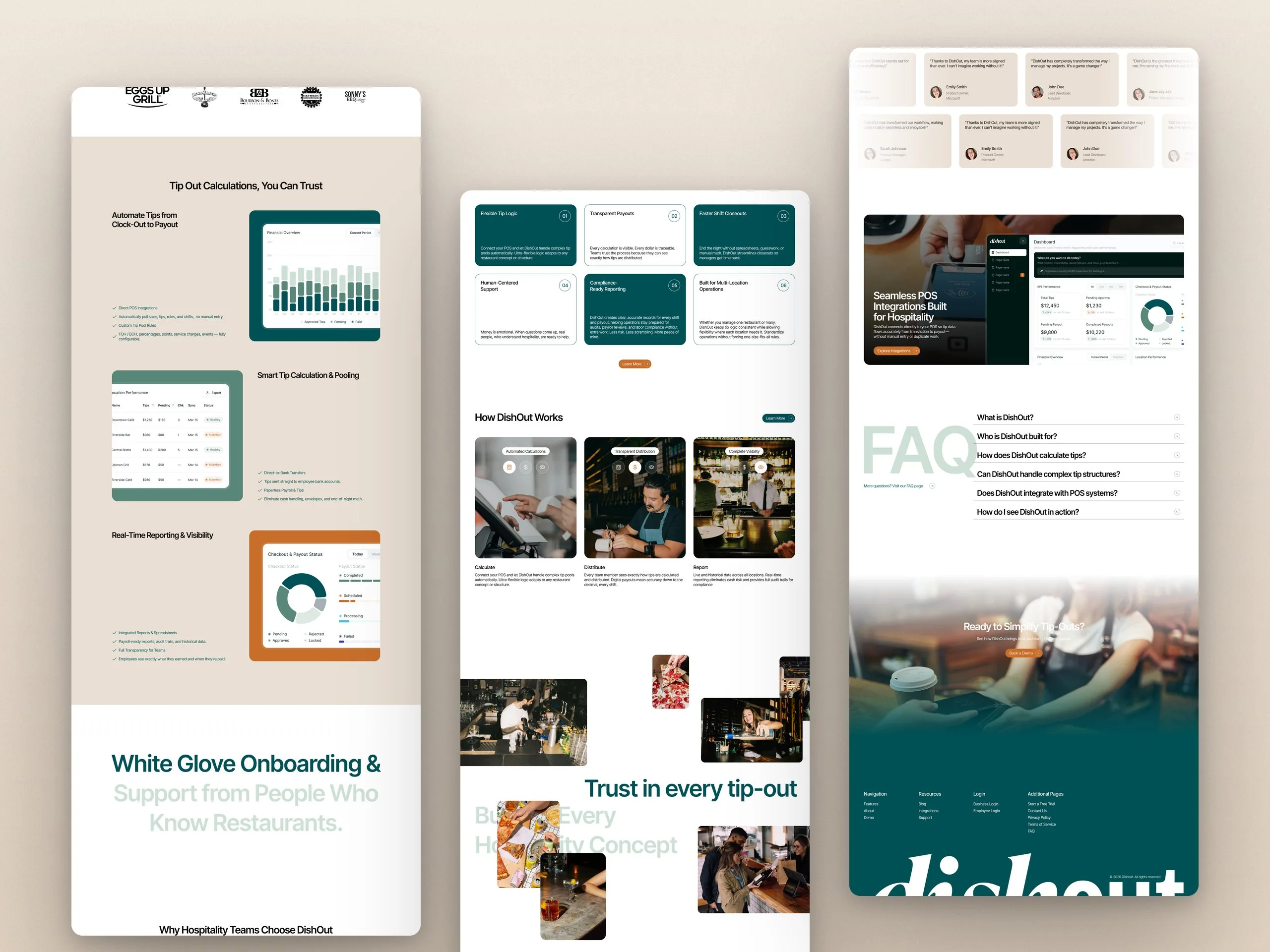 Dishout: Homepage — the full scroll