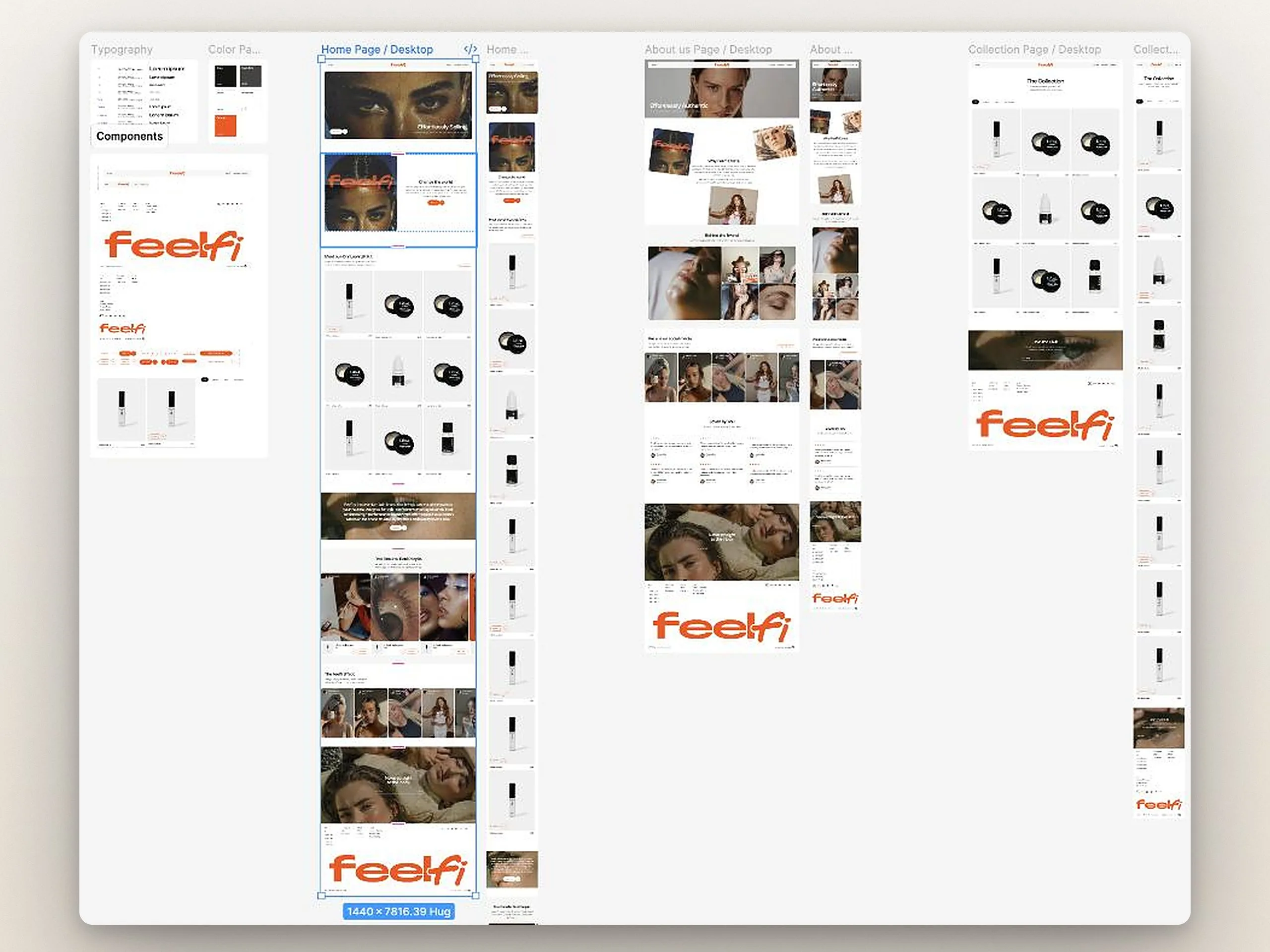 Feelfi: All pages in the design file