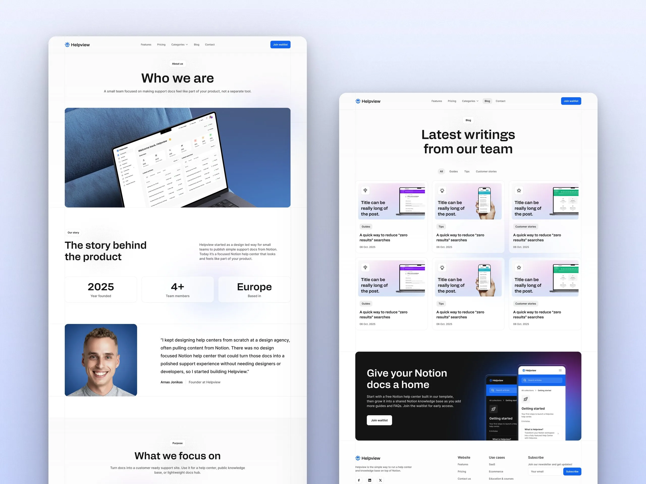 Helpview: About and blog