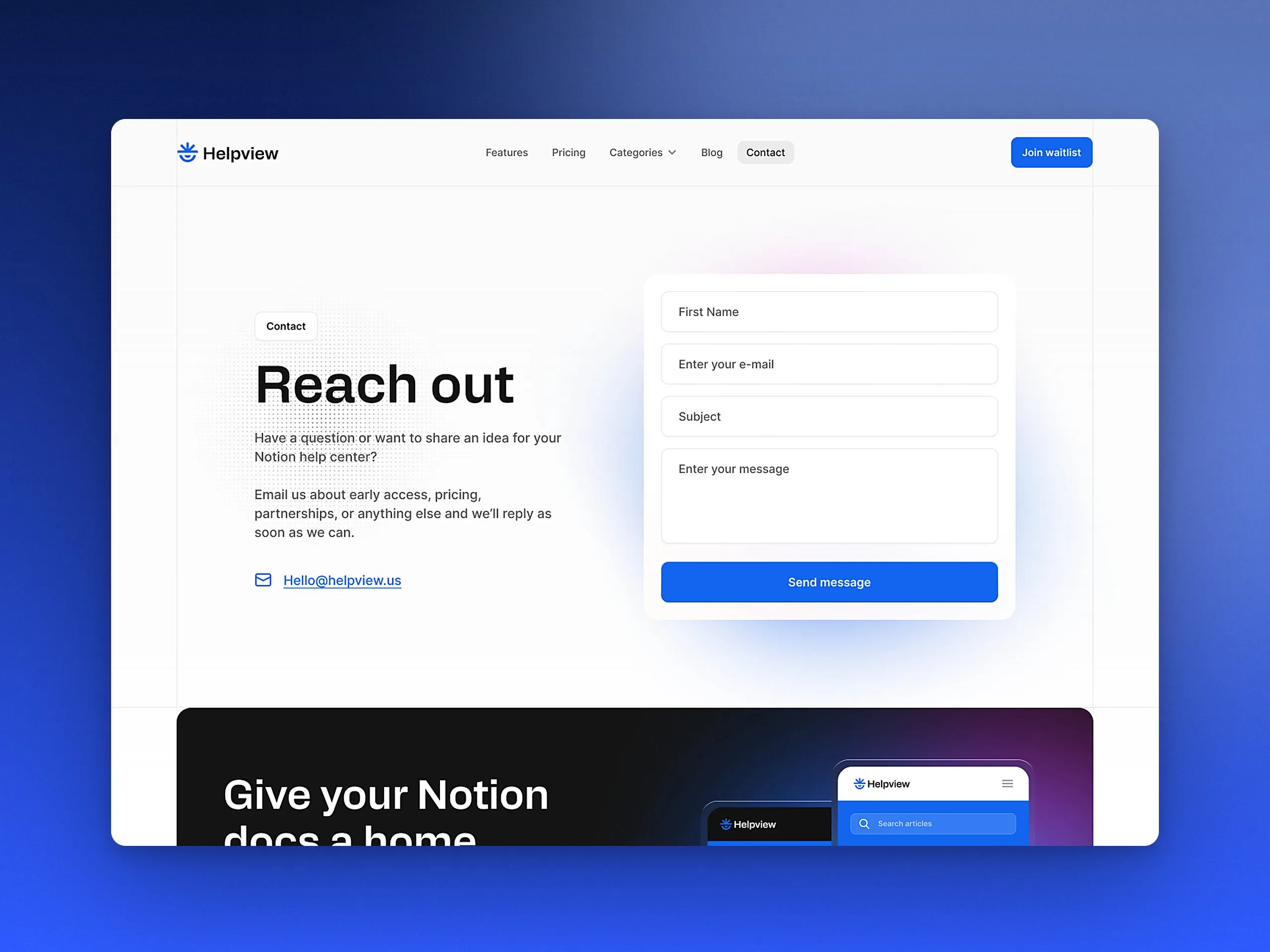 Helpview: Contact