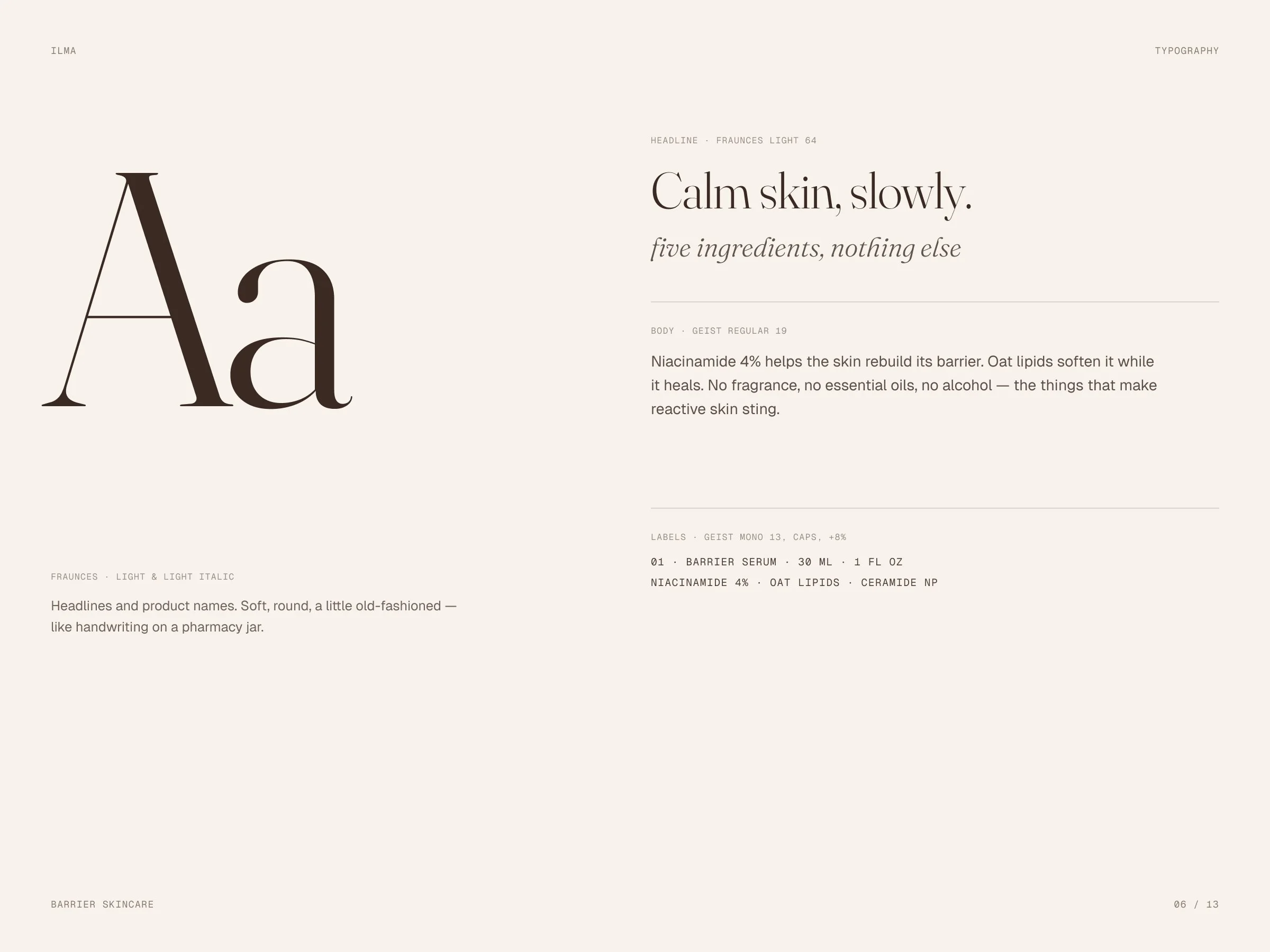 Ilma: Typography