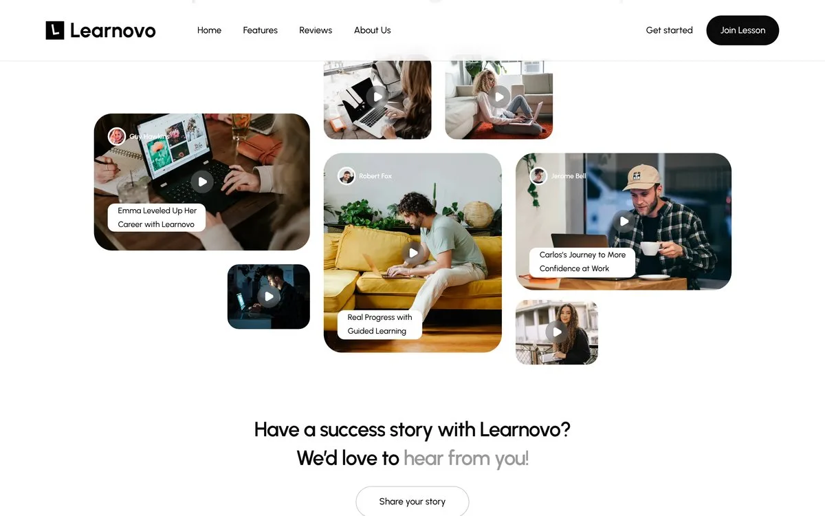 Learnovo: Story photos floating at their own speeds