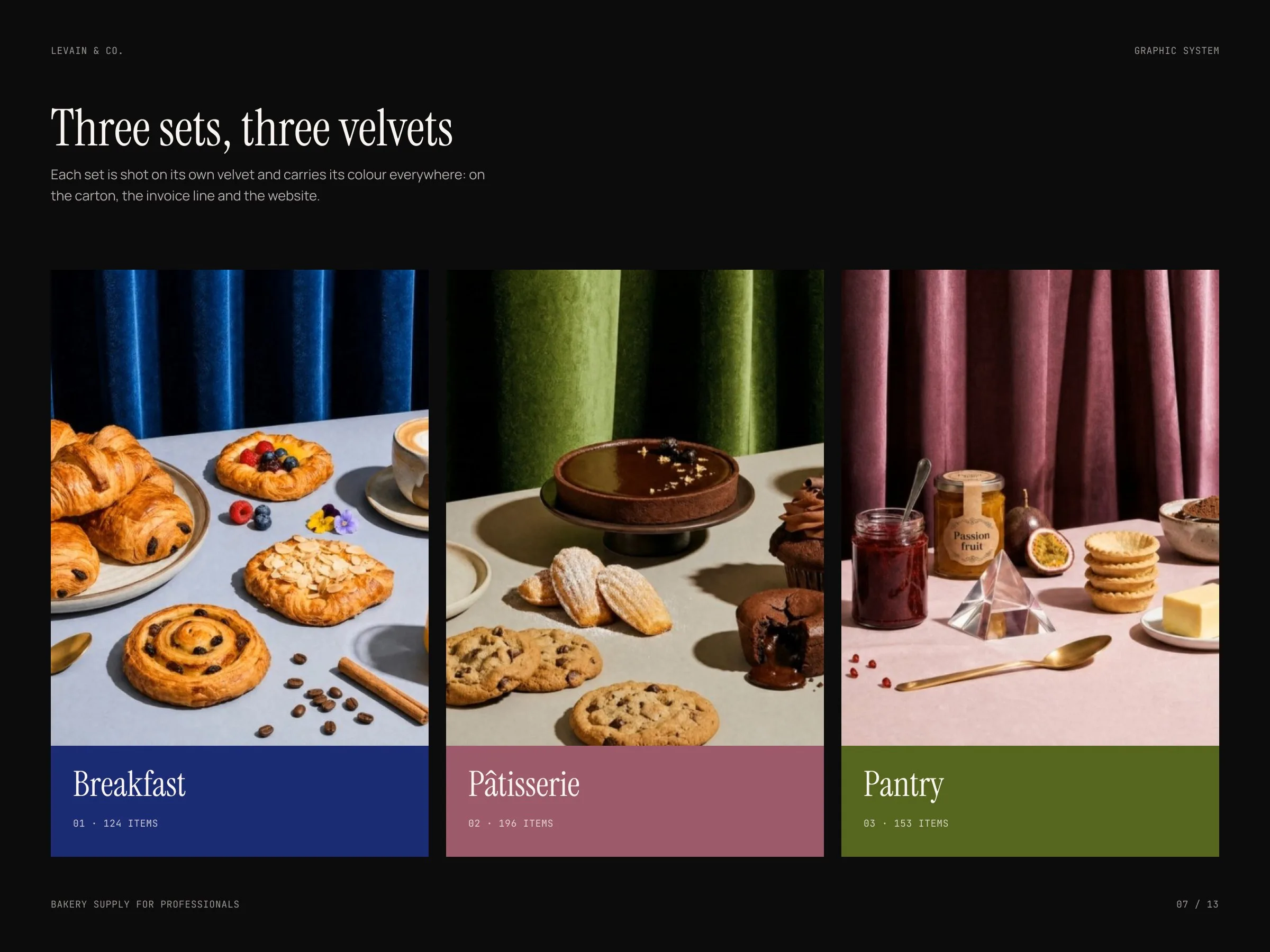 Levain & Co.: Three sets, three velvets
