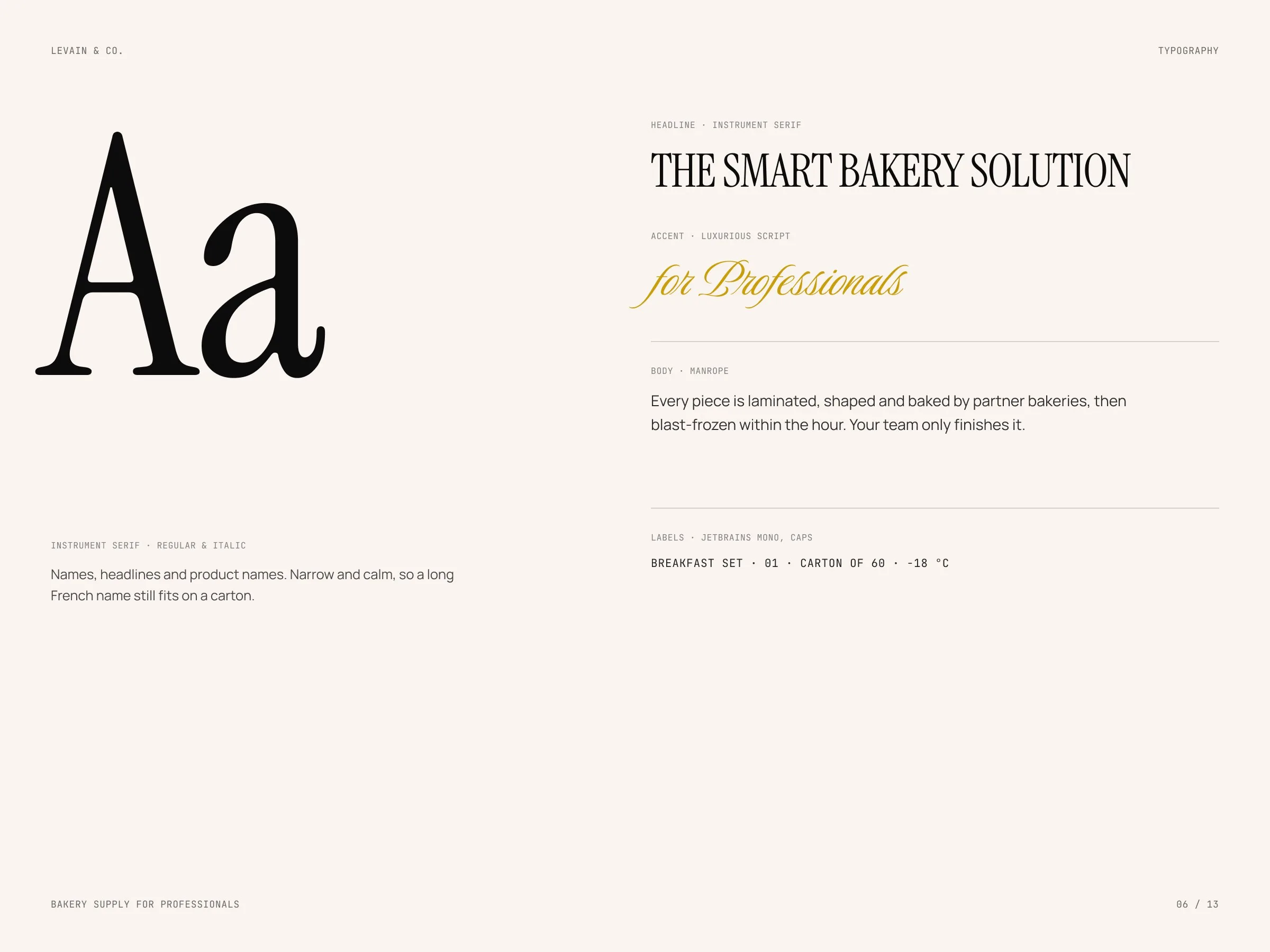 Levain & Co.: Typography