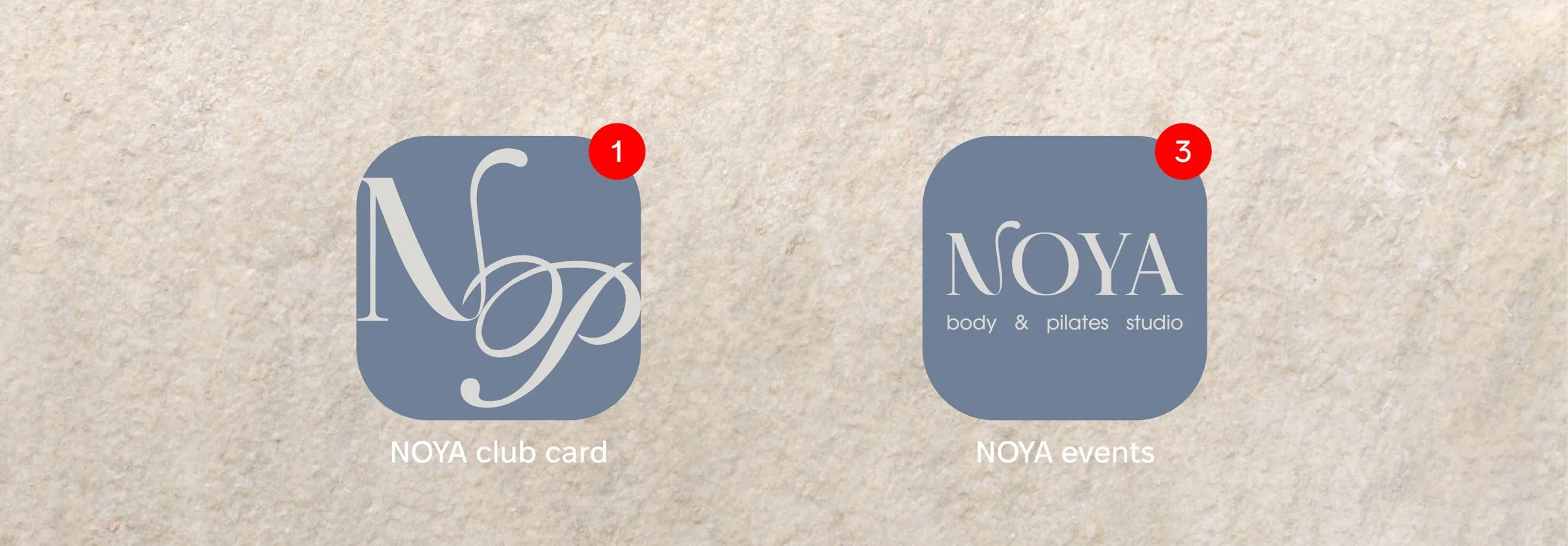 NOYA: App icons: club card and events