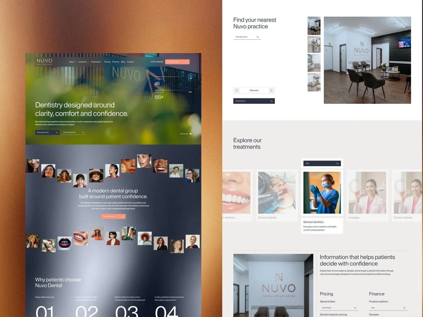 NUVO Dental — Multi-page website for a modern dental clinic
