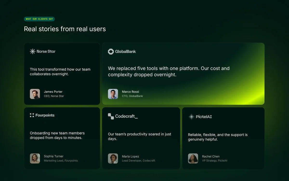Northlight: Customer stories on the dark green