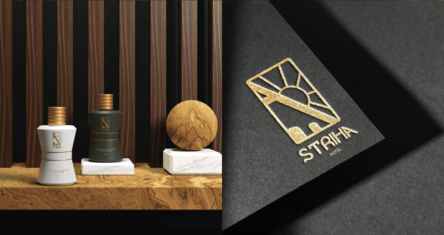 STRIHA: Amenities and gold-foil print