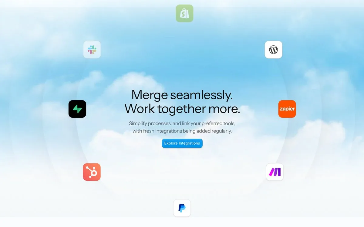 Relay: Integration icons flying out of the centre