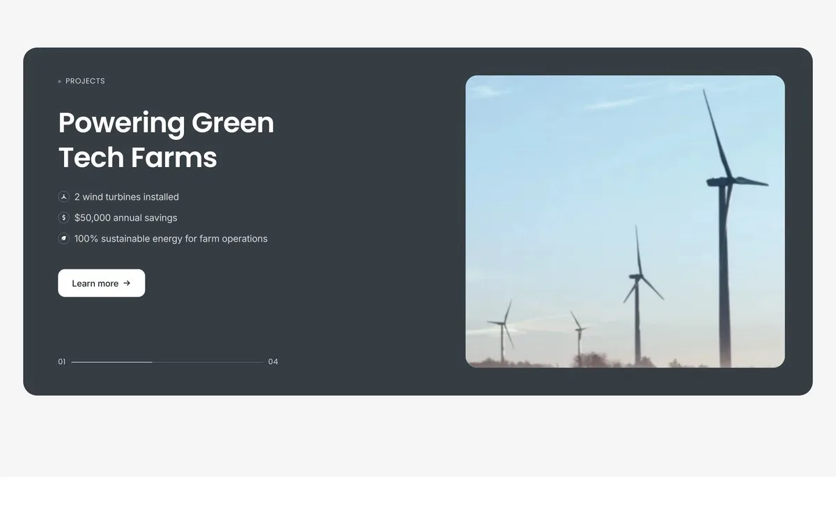 Turbine Horizons: A case card with layered, moving photos