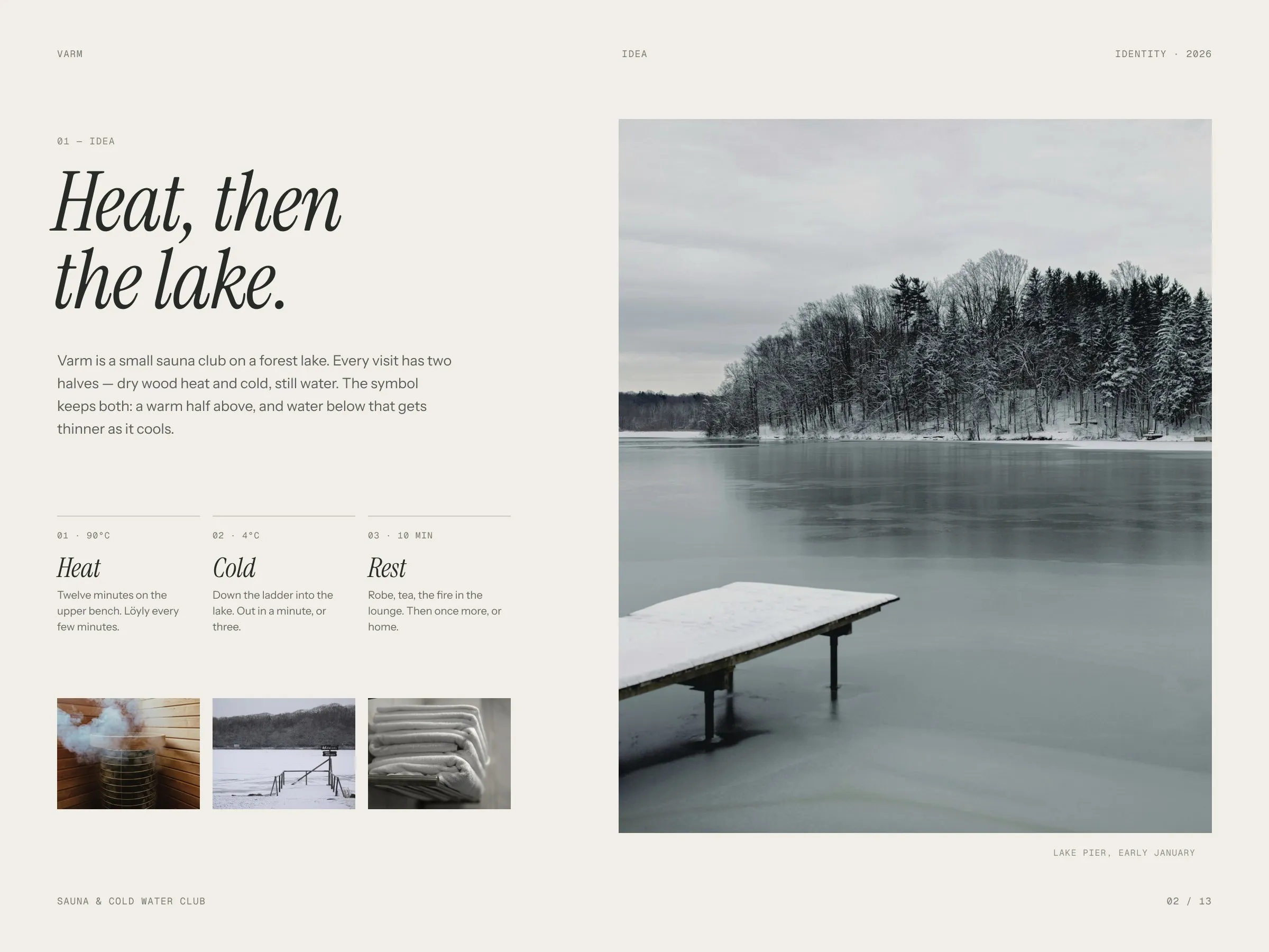 VARM — Identity concept for a sauna and cold-water club