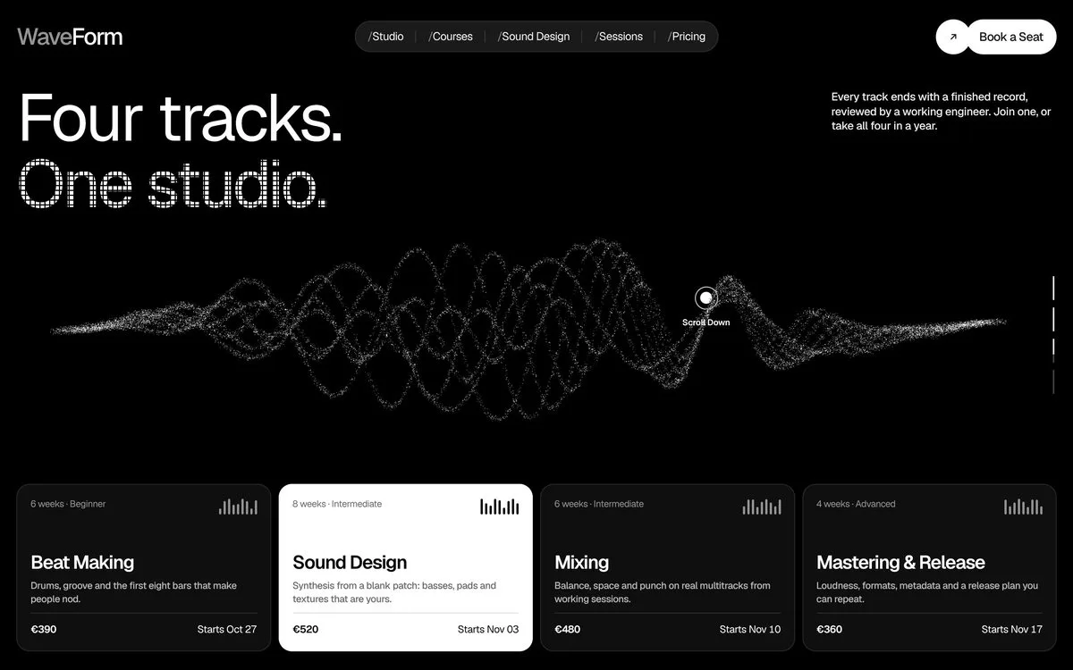 WaveForm: Waveform and the four course cards