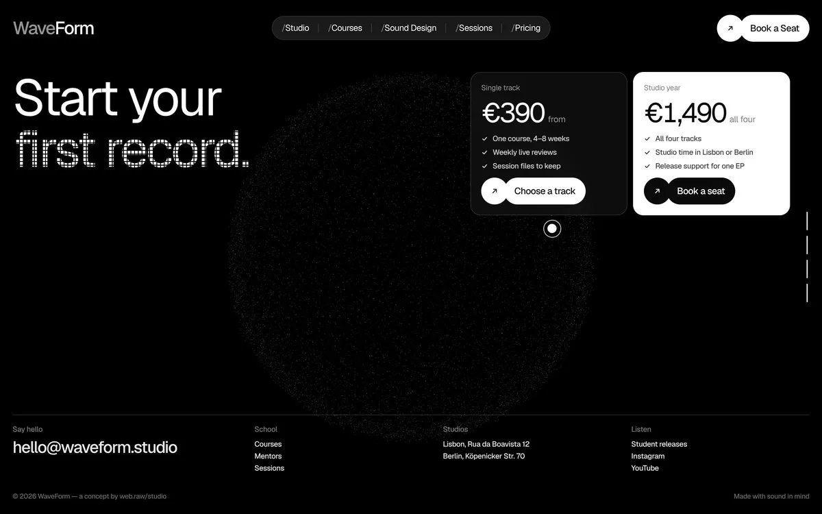 WaveForm: Plans and the footer