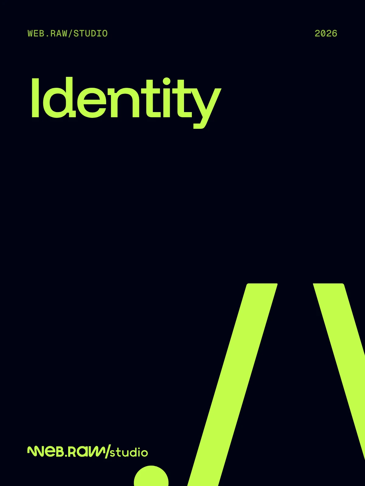 web.raw/studio — brand book cover