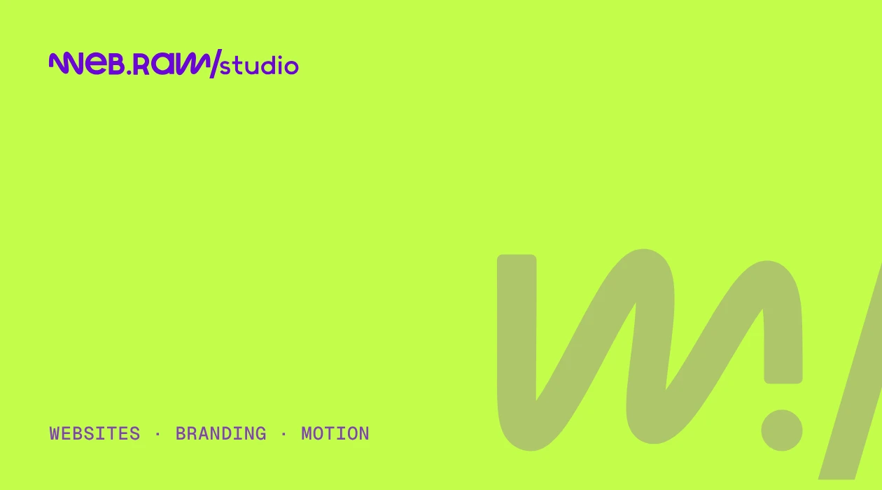 web.raw/studio — business card, front