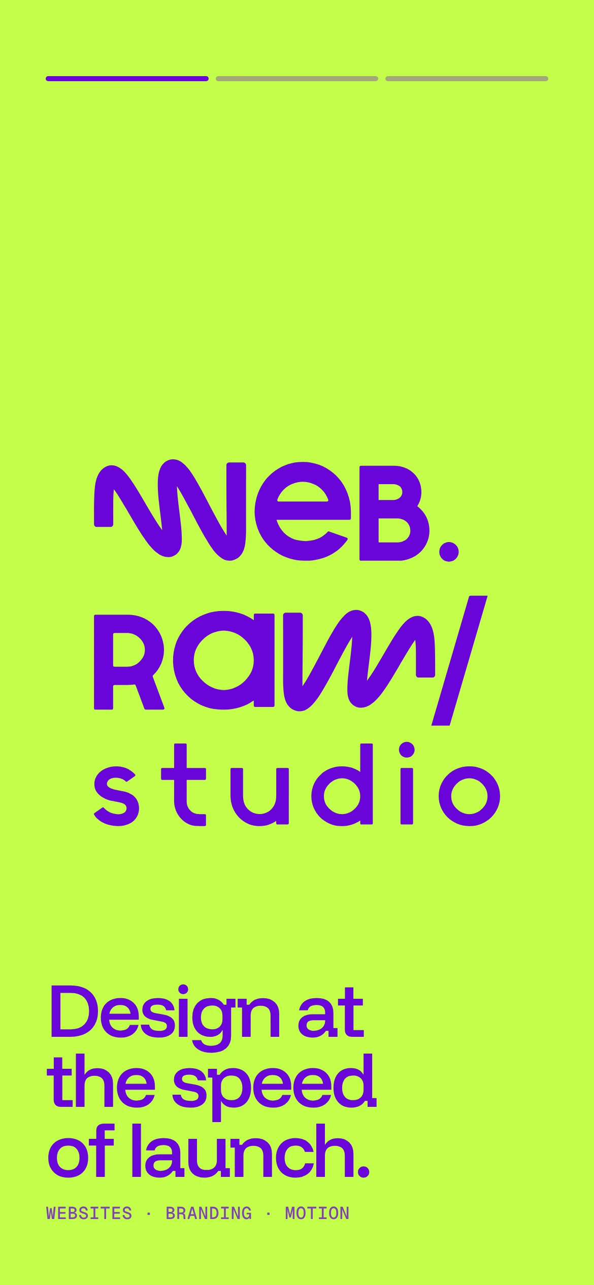 web.raw/studio — phone screen
