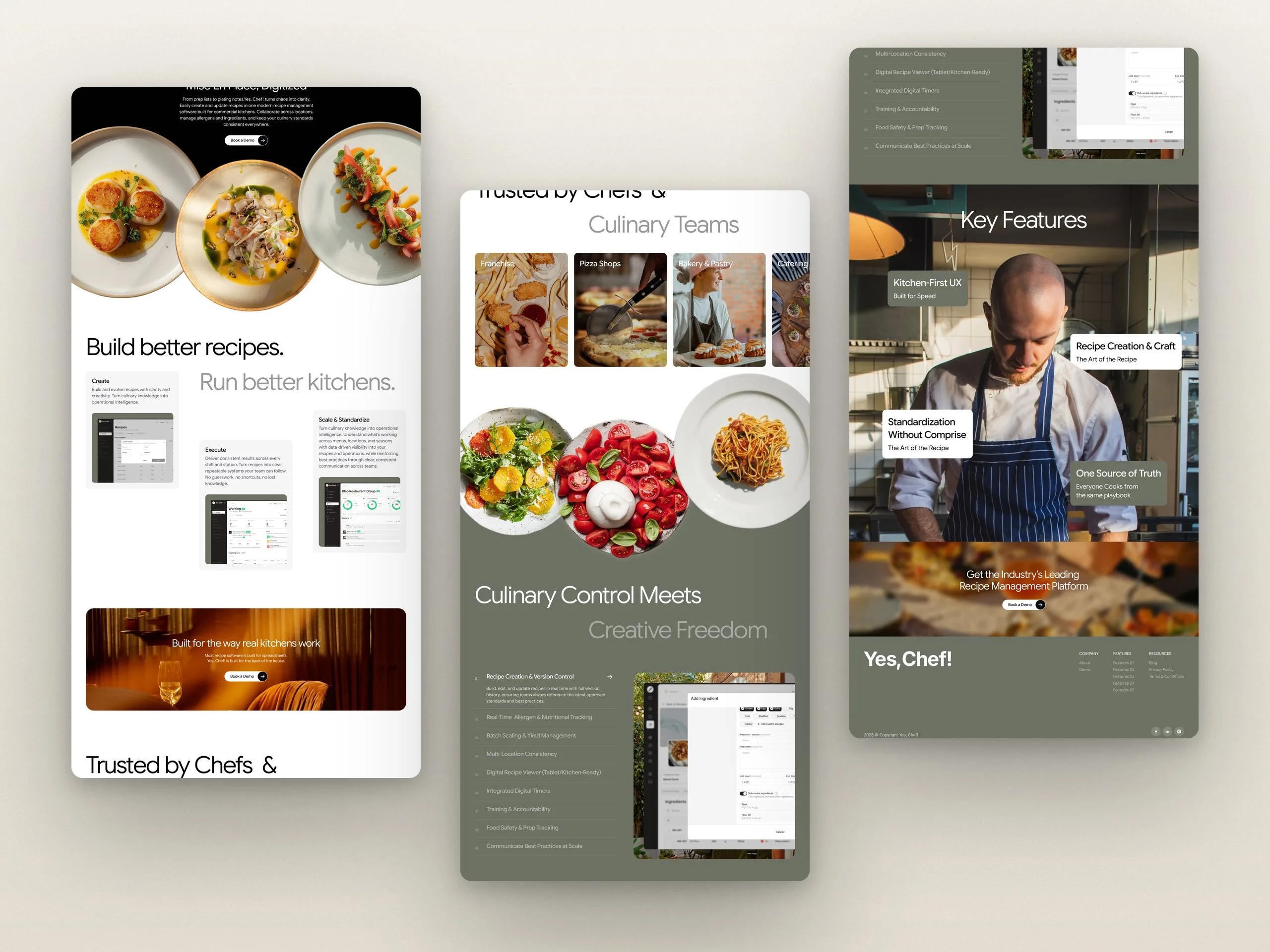 Yes, Chef!: Homepage — the full scroll