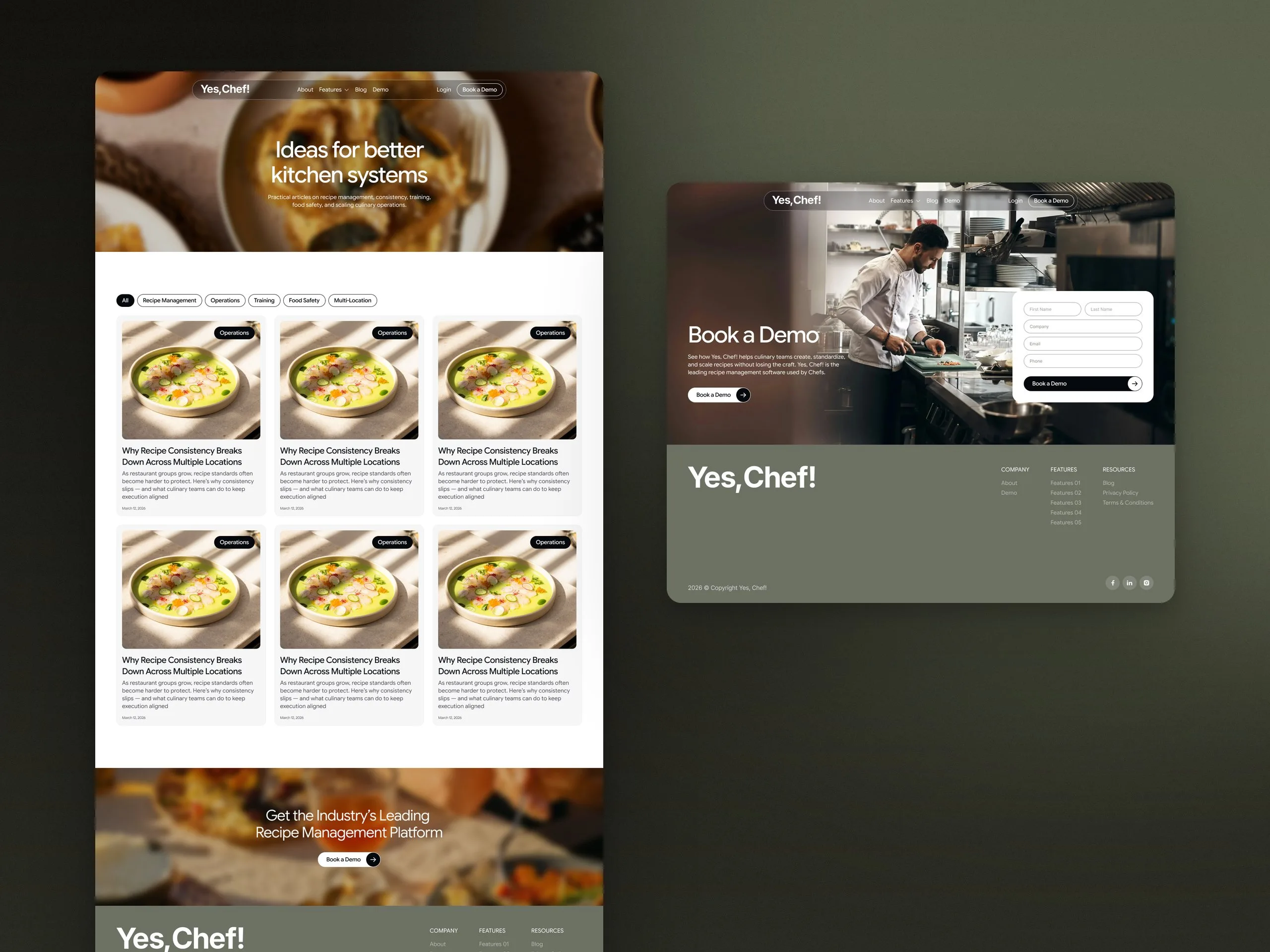 Yes, Chef!: Blog and demo booking